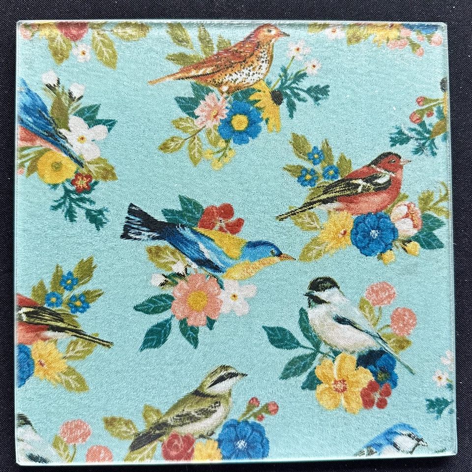 Birds in Flowers-Blue