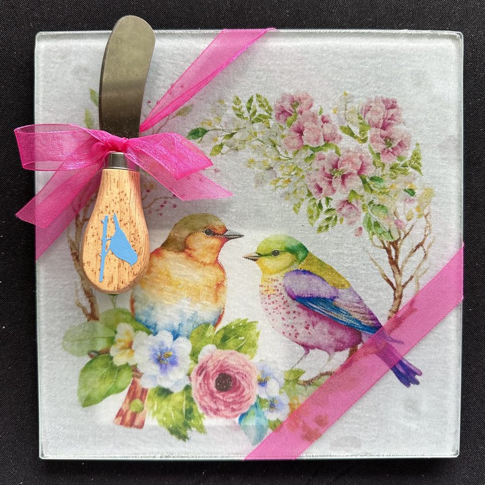 Bright Birds in Flower Wreath