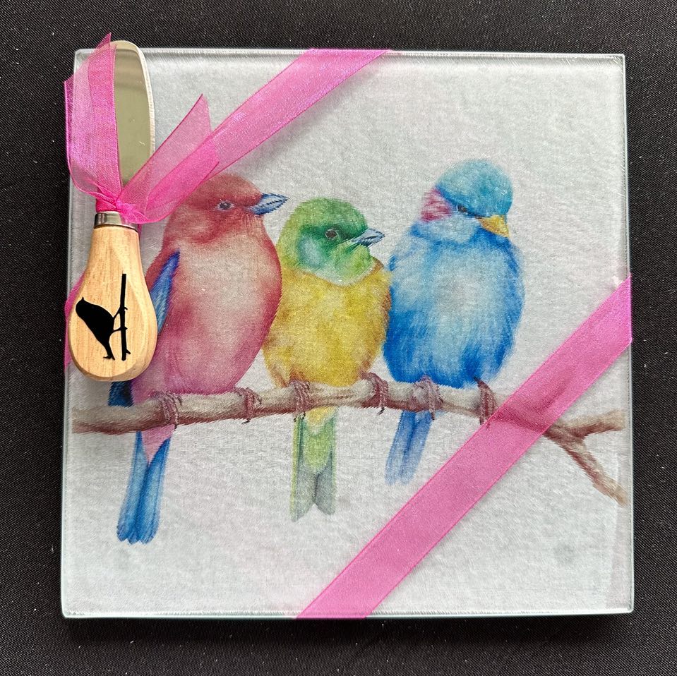 Bright Birds on Branch