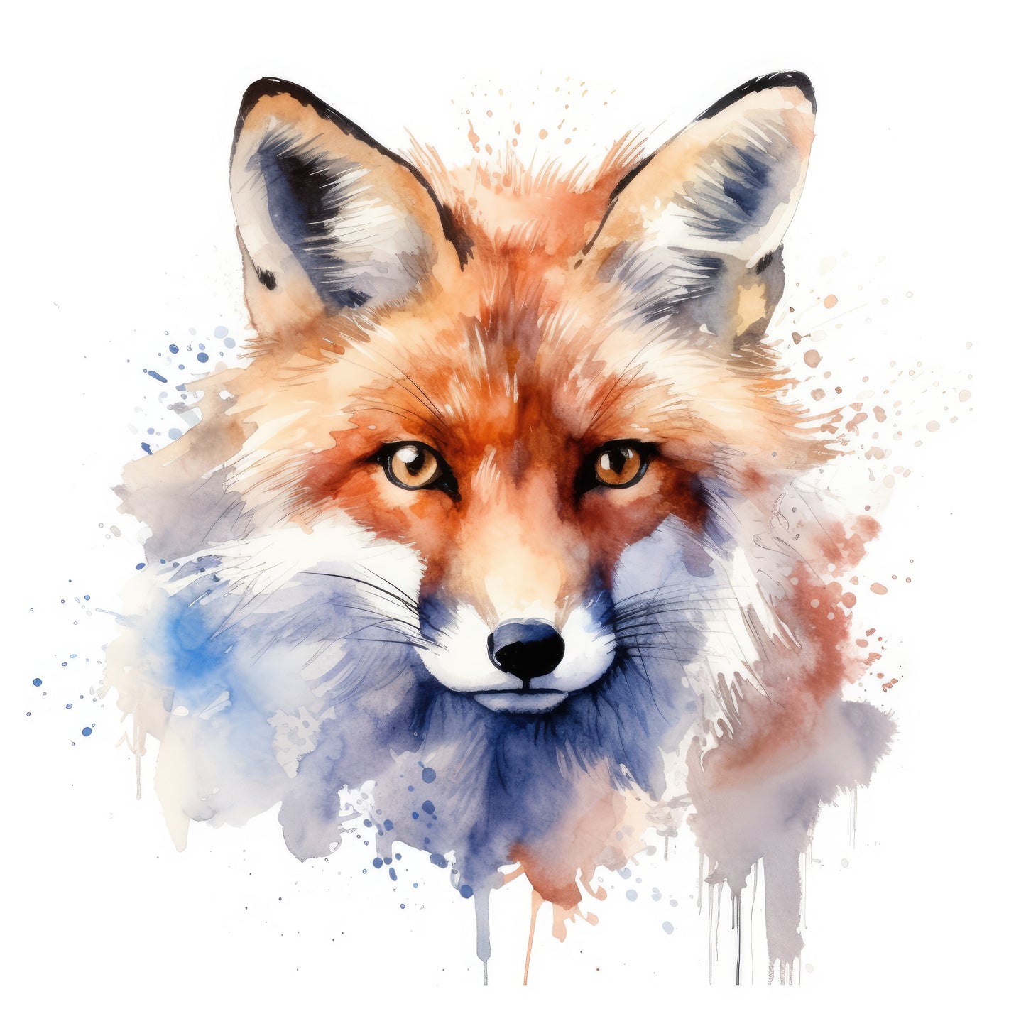 Watercolor Fox Mask
