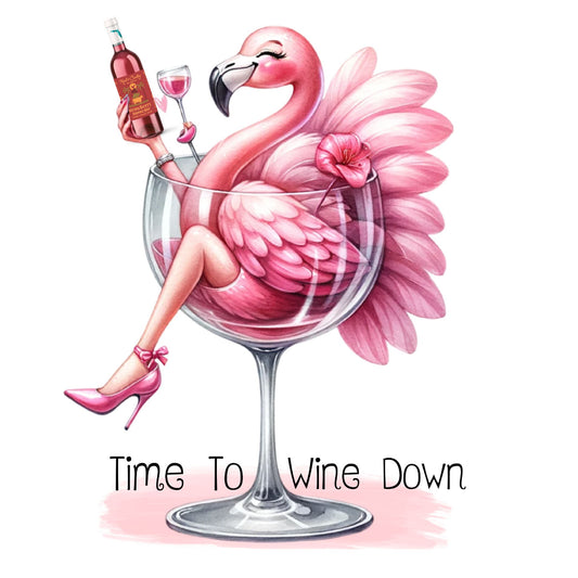 Wine Down Flamingo