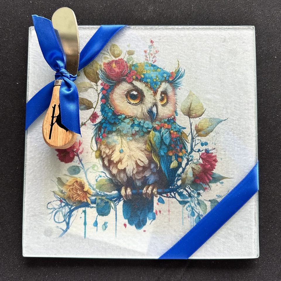 Owl on Blue Branch